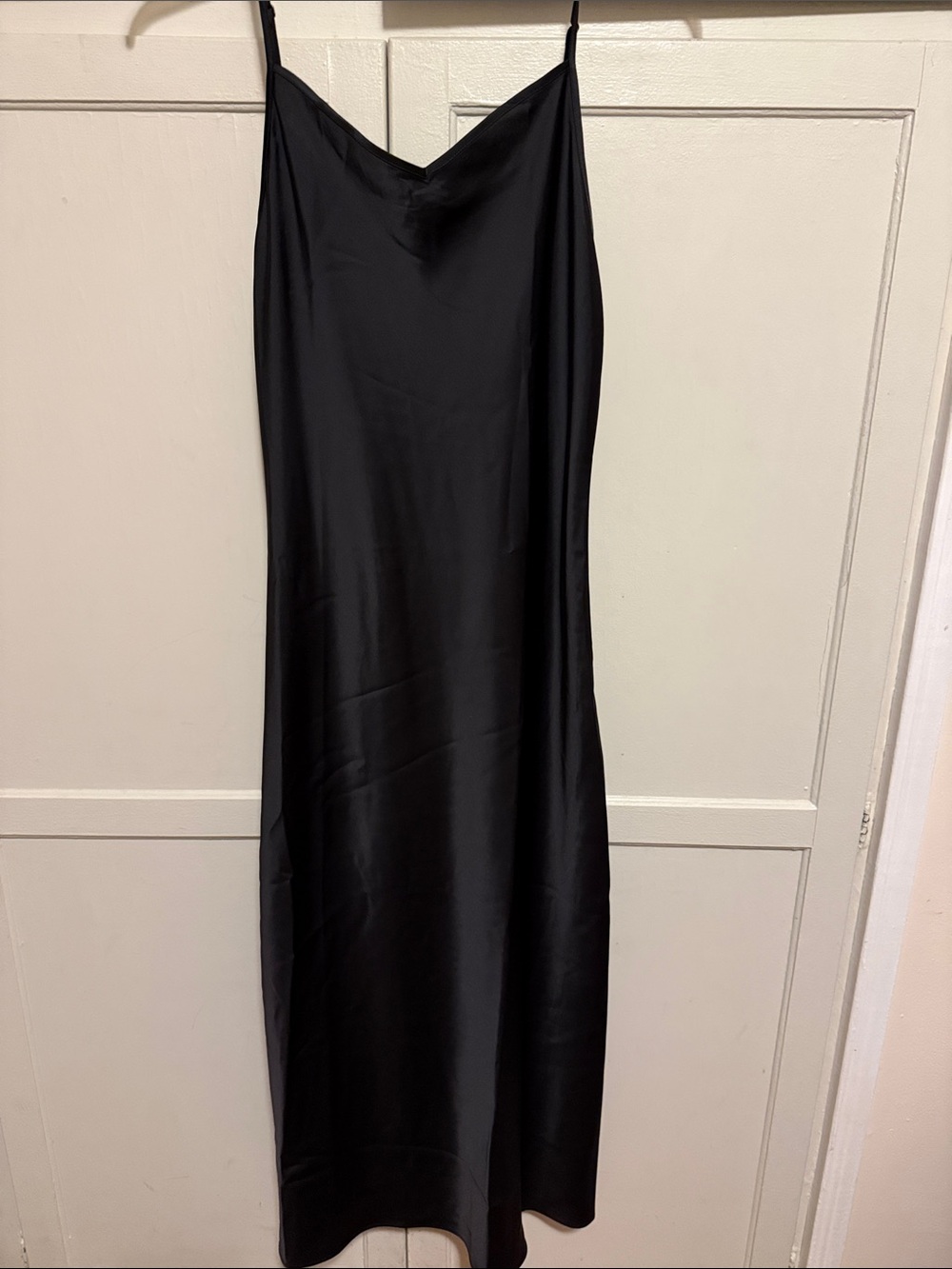 Long black slip dress
